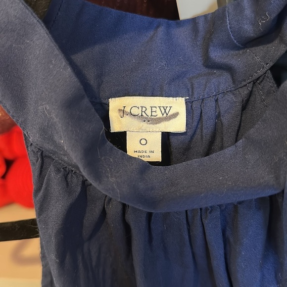 J Crew navy halter tie neck elastic waistband dress size 0 - Picture 2 of 3